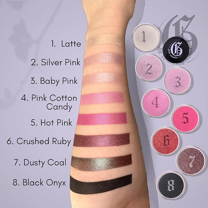 Dusty Coal: Eye Shadow Palette Makeup, Blue and Pink Eyeshadow, Glitter Highlighter Makeup Powder, and Organic Loose Powder