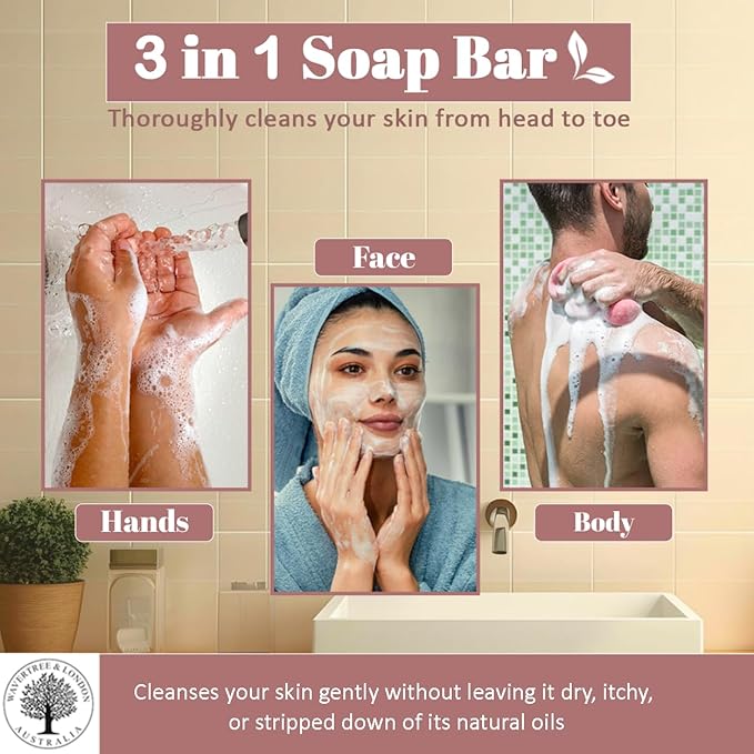 Wavertree & London English Rose Scented Natural Soap Bars for Women & Men (2 x 7oz) – Moisturizing Triple-Milled Soap Bars Enriched with Shea Butter – Plant-Based Bath & Body Bar for All Skin Types