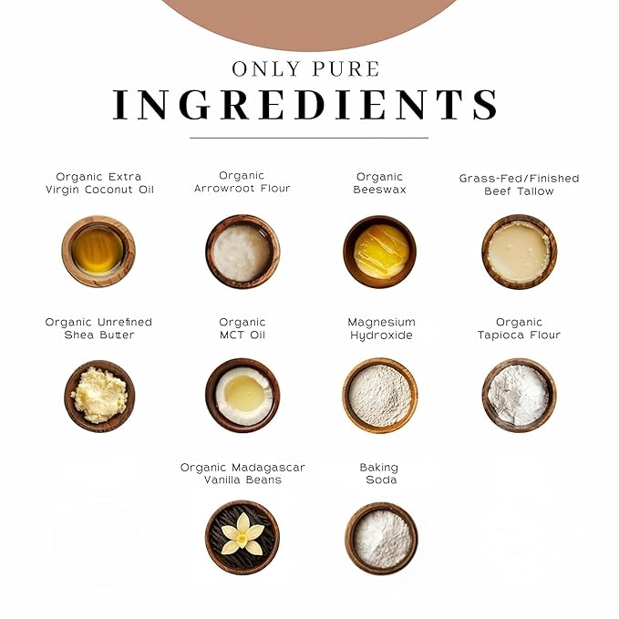 VanMan Magnesium & Vanilla Deodorant Stick - Natural Aluminum Free Deodorant for Women & Men - Effective Odor Control for Skin - With Tallow, Shea Butter & Organic Madagascar Vanilla Bean - 2.2 oz