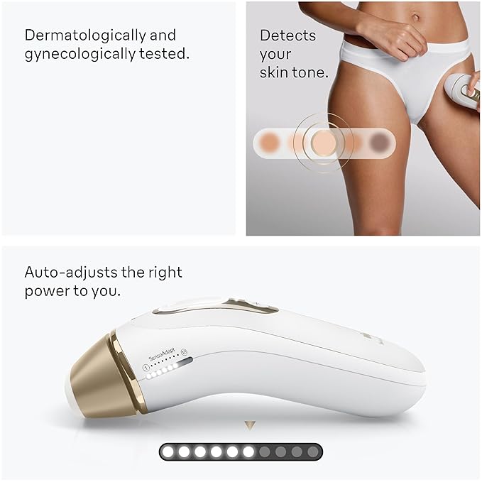 Braun IPL at Home Laser Hair Removal for Women and Men, Silk Expert Pro 5 PL5137 with Venus Swirl Razor, Permanent Visible Hair Reduction in Hair Regrowth for Body & Face, Corded, PL5137