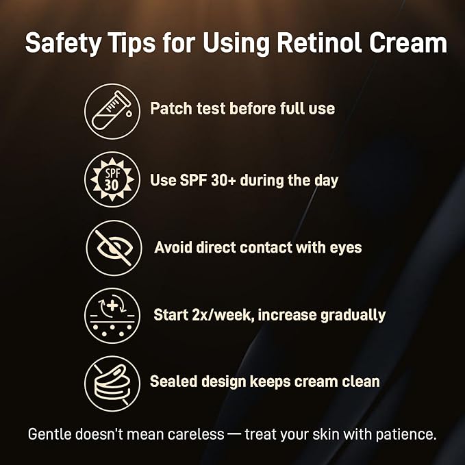 Retinol Moisturizer Anti-Aging Face Cream - Triple Retinol, 5% Squalane, Hyaluronic Acid, Collagen, Peptides, Niacinamide - Hydrating & Firming Wrinkle Night Cream, Fragrance Free, 1.85oz (Pack of 1)