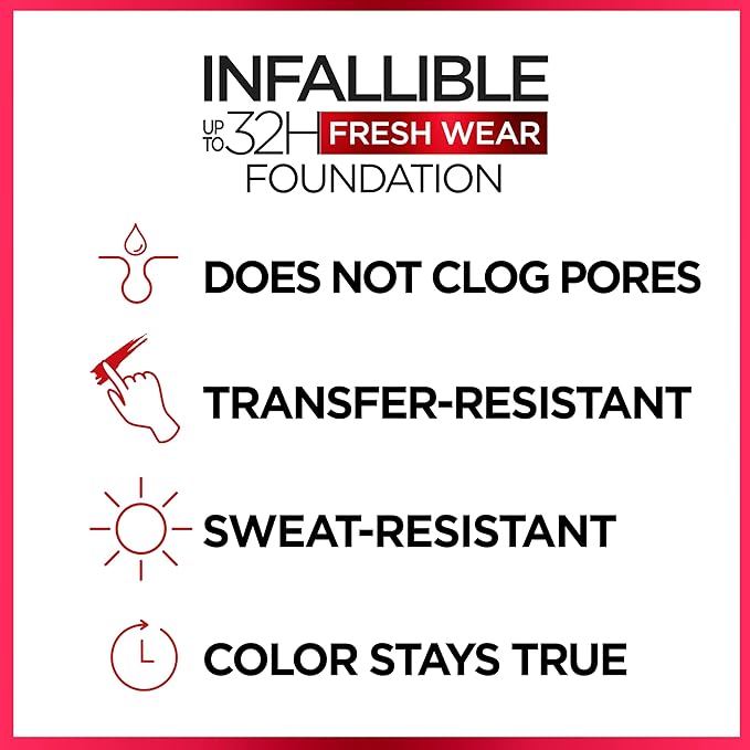 L'Oreal Paris Makeup Infallible Up to 32 Hour Fresh Wear Lightweight Foundation, 515 Copper, 1 Fl Oz, Packaging May Vary