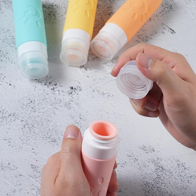 Travel Bottles - TSA Approved 3oz Leak Proof Containers for Toiletries (Multicolored)