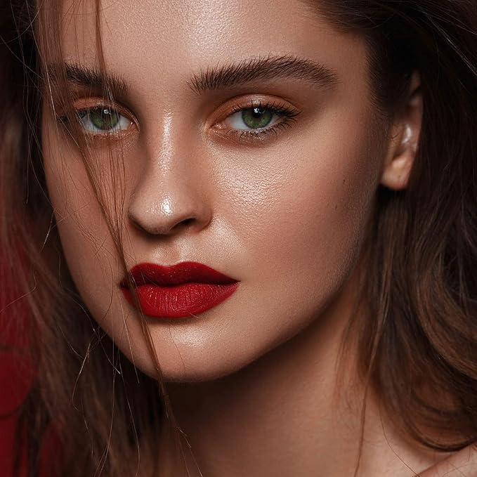 MAKI YIKA 3Pcs Matte Liquid Lipstick Makeup Set Red Purple Pink Lipstick Long Lasting Smudge Proof Non Transfer Lip Makeup, Purple/Pink/DeepRed