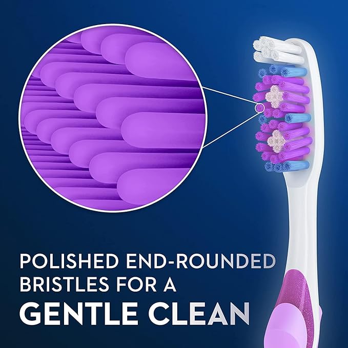 Oral-B 3D White Stain Eraser, 4 count SOFT manual tootbrush pack, Removes Stains, Whitens Teeth, Tongue and Cheek Cleaner