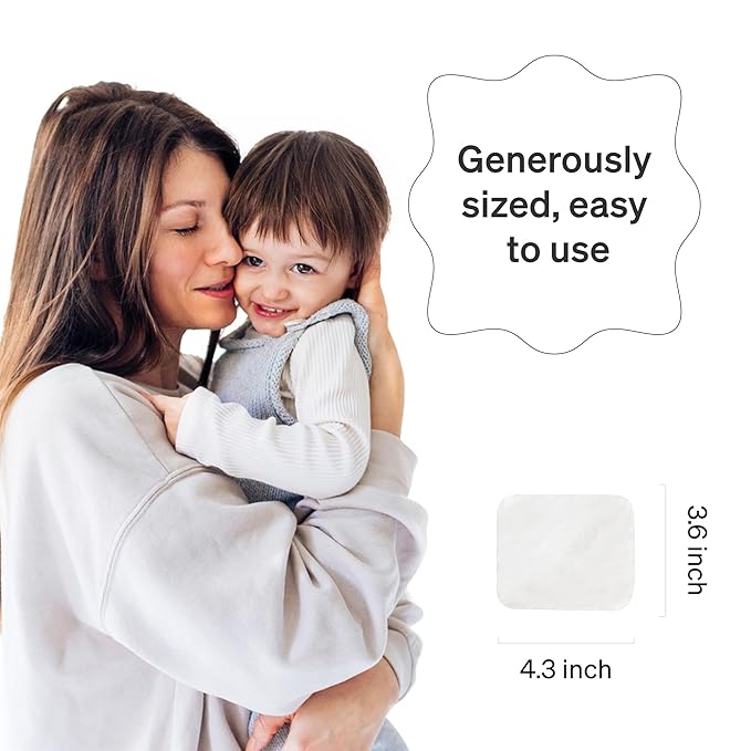 Baby Cotton Pads for Diaper Change by LoveNoobs, 60 Count, Ultra Soft 100% Organic Extra Large Cotton Pads for Baby Sensitive Skin, Lint-Free, Premium Jumbo Size, GOTS Certified