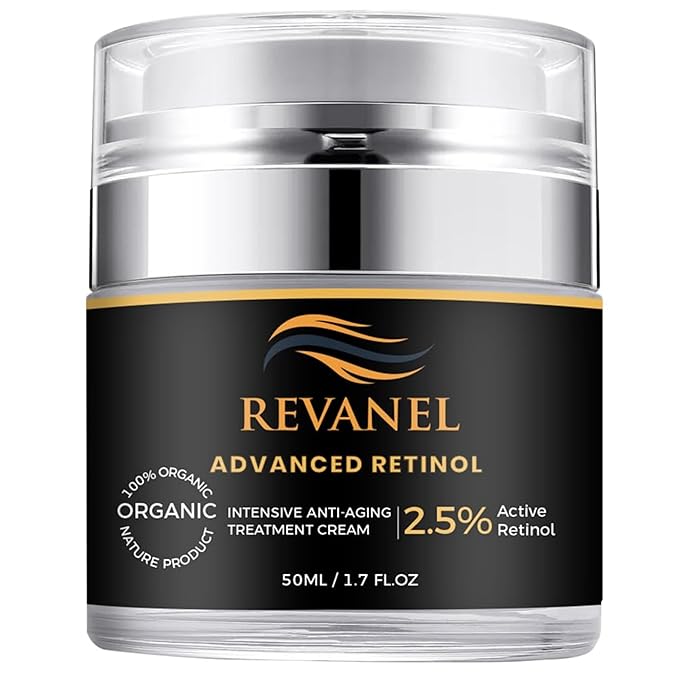 Advanced Retinol 100% Organic Intensive Anti-Aging Treatment Cream – 2.5% Active Retinol Moisturizer for Face & Neck, Reduces Wrinkles, Improves Skin Texture and Firmness 50ml / 1.7 fl. oz. (1)
