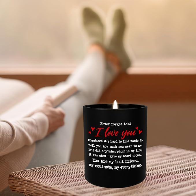 TEEZWONDER Christmas Anniversary Wedding Gifts for Couple - Long Lasting Vanilla Lavender Candle 10 oz - Romantic Gifts for Him Her, Wedding Gift for Women Men, Boyfriend Husband Birthday Gift Ideas