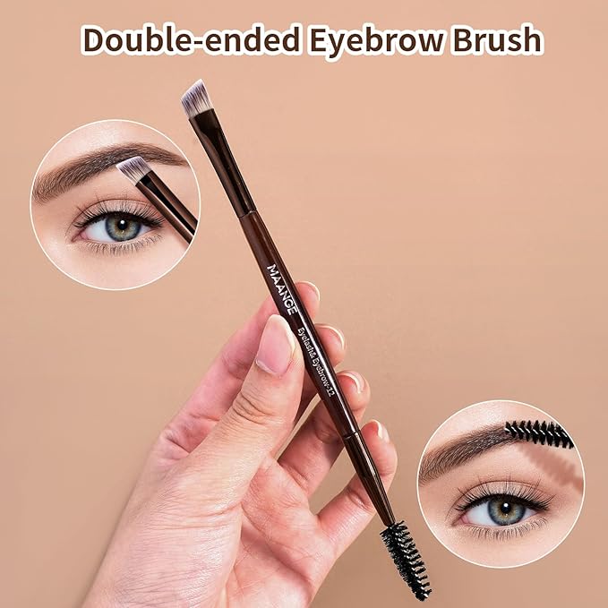 MAANGE Makeup Brushes 16 Pcs Premium Synthetic Makeup Brush Set Foundation Brush for Liquid Powder Concealer Precision Eyeshadows Blending (Coffee)