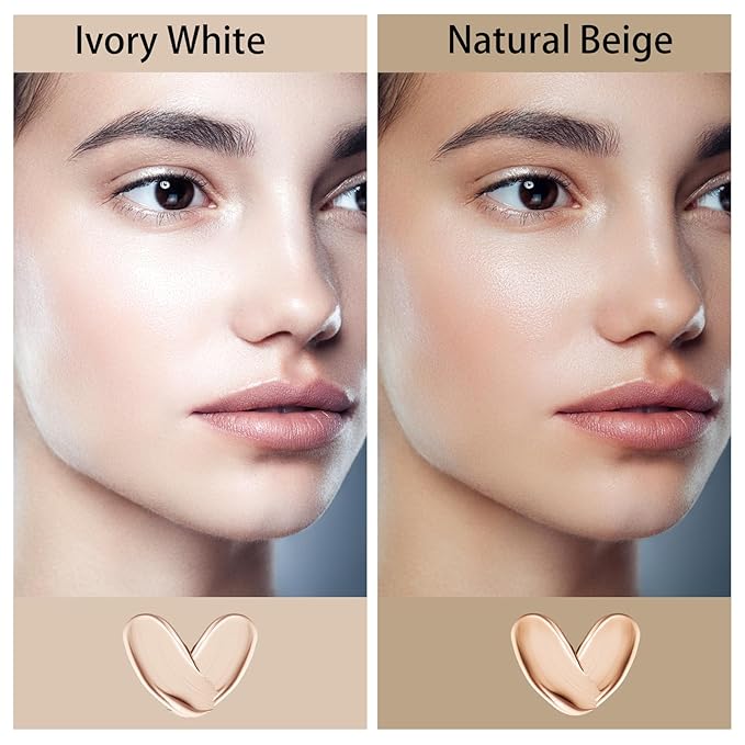 Liquid Foundation Lightweight Longwearing Face Makeup Foundation,Medium Coverage,Oil Control,For Dry, Combination to Oily Skin(Ivory White)