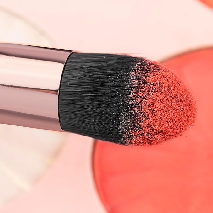 Real Perfection Makeup Brush Set 16 Pcs with 1 Eyebrow Razor Premium Synthetic Foundation Powder Concealers Eyeshadow Blush Makeup Brushes Make up Brushes Kit (Black)