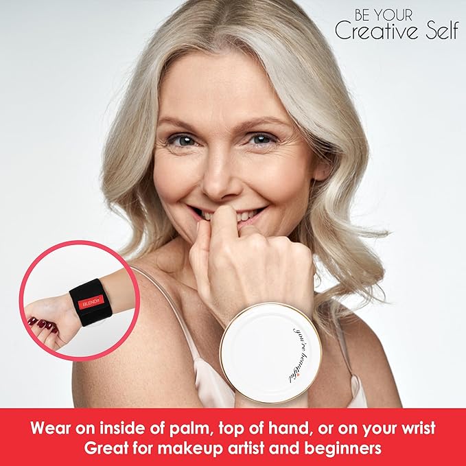 Makeup Palette Mixer Tray - Hands Free Porcelain Makeup Foundation Palette with Adjustable Hand Strap - Makeup Artist Kit Essentials - 3"