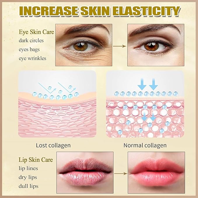 30 Pairs Lip Mask & Eye Mask, 24K Gold Crystal Gel Collagen Eye Patches for Puffy Eyes, Dark Circles, Chapstick Bulk, Hangover Kit, Bulk Gifts, Party Favors Adults, Bachelorette Party Accessories