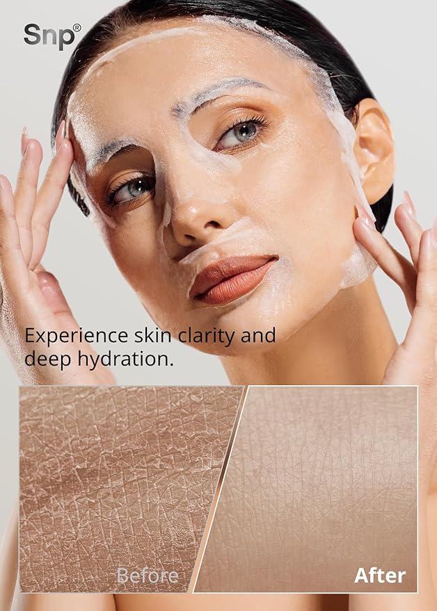 SNP 100% Diamond + 1000mg Hyaluronic Acid Sheet Mask | Tightening, Hydrating, and Nourishing with Real Diamonds for All Oily Skin Types | Korean Face Mask Skincare | Facial Moisturizing | 10 Sheets