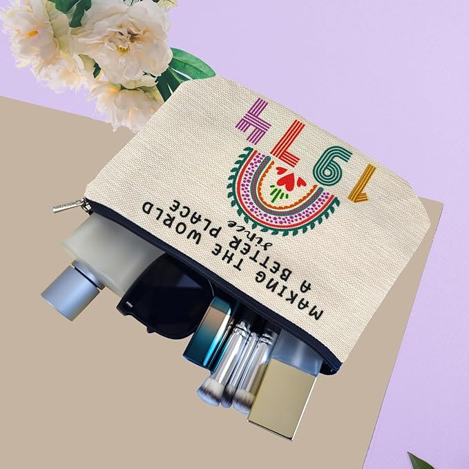 51st Birthday Gifts for Her, Funny 1974 51st Birthday Decorations Makeup Bag, Anniversary 51 Old Year Gift Ideas for Women, Wife, Sister, Mom, Aunt, Cool Cosmetic Travel Bag for Mothers Day, Christmas