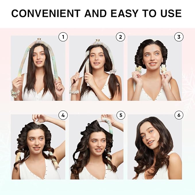 Kitsch Holiday Hair Hero XL Satin Heatless Styling & Flat Lay Claw - Heatless Curls & Waves, Extra Large Curling Rods, Satin Scrunchies & Claw Clip for Hair Protection, Gifts for Women- 4pc set, Aura