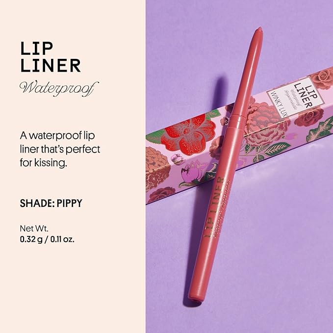 Winky Lux Pippy Demi Matte Lip Liner Pencil - Purple Mauve Lipliner, Waterproof Long Lasting Formula, Creamy Retractable Tip For Precision & Nourishment, Matte Finish