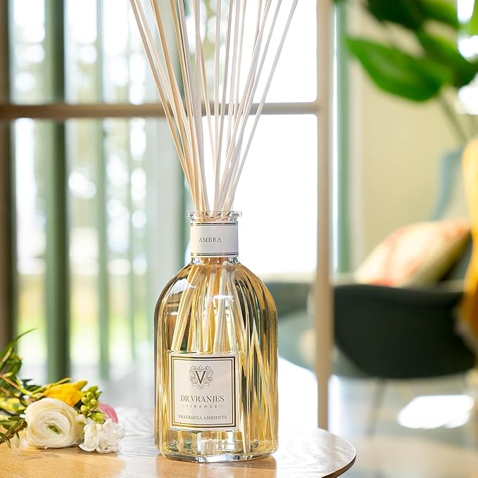 Dr. Vranjes - Ambra 500 ml Reed Diffuser + Elegant Shopping Bag, Luxury Home Fragrance, Made in Italy, Amber, Patchouli, Sandalwood