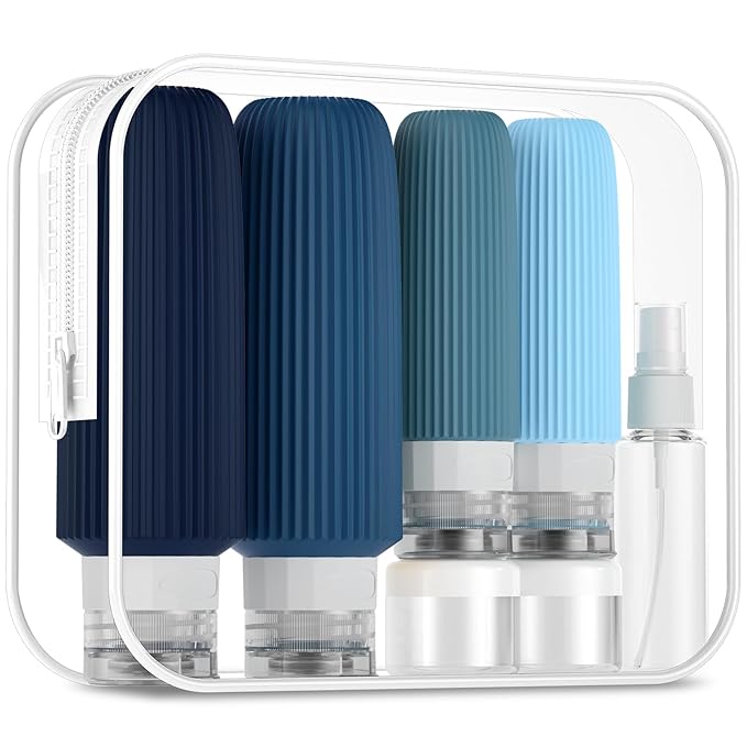 16 Pack Travel Bottles for Toiletries, Large 6oz Silicone Travel Containers jar for Toiletries, Leak Proof Refillable Liquid Shampoo And Conditioner Travel Essentials toiletry Bottles