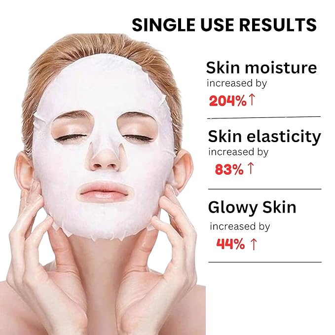 SG Bio- Collagen Real Deep Mask – Overnight Hydrating Collagen Face Masks Skincare| Anti-Wrinkle,Firming,Pore Minimizing,Elasticity Enhancing | Hydrogel Sheet Mask for All Skin Type. (34g x 6-Pack)