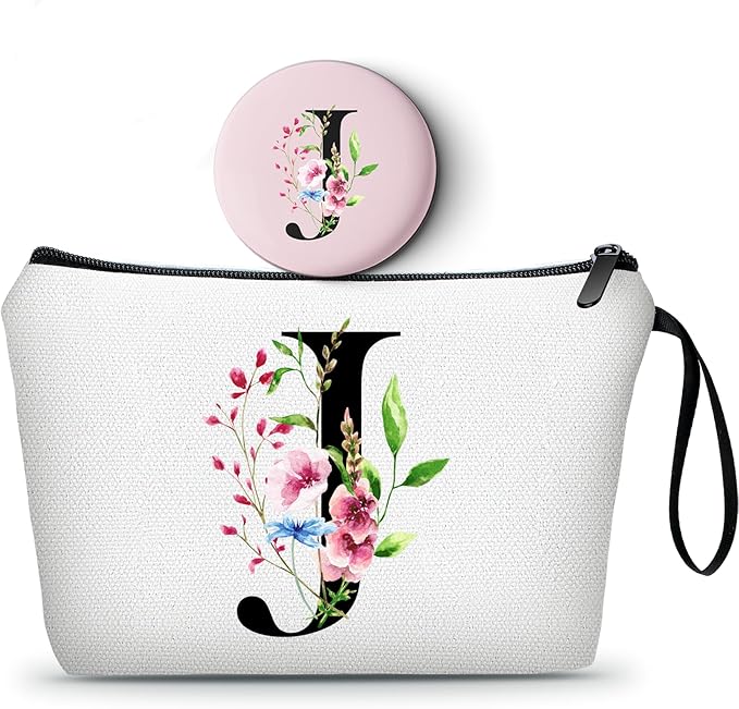 Birthday Friendship Womens Bridesmaid Proposal Personalized Gifts for Friend Sister Teacher Coworkers Bride Travel Makeup Cosmetic Bag with Mirror Valentines Mothers Day Christmas Graduation J