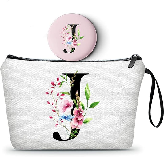 Birthday Friendship Womens Bridesmaid Proposal Personalized Gifts for Friend Sister Teacher Coworkers Bride Travel Makeup Cosmetic Bag with Mirror Valentines Mothers Day Christmas Graduation J