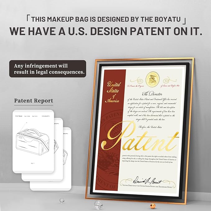 BOYATU Travel Makeup Bags for Women: 3 Set Make up Bags with Compartments - Large Cosmetic Bag - Vegan Leather Makeup Organizer for Traveling (L17 Pink)