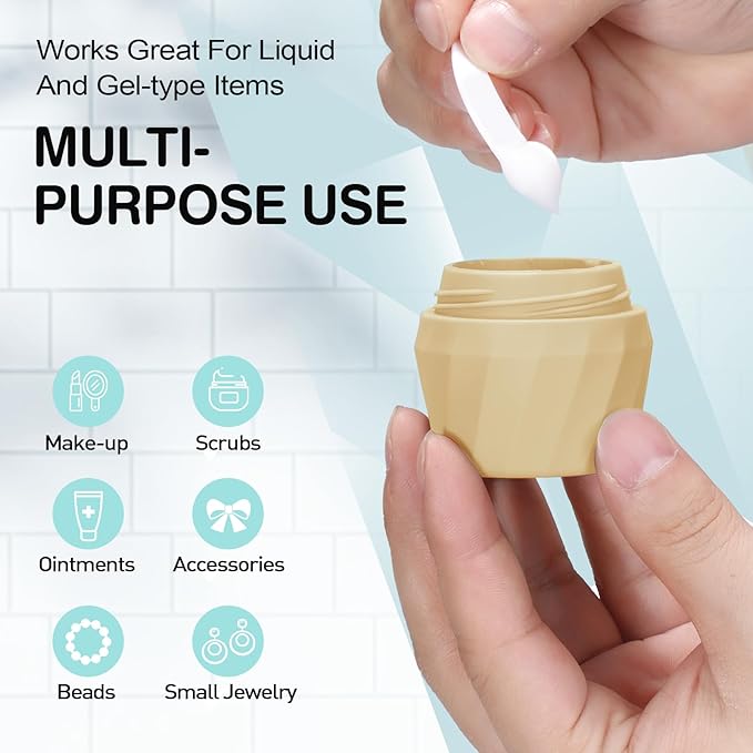 14pack Travel Bottles for Toiletries, TSA Approved Travel Size Toiletries Containers Set, Premium Silicone Leak Proof Refillable Squeezable & Creams jars Accessories Kit W/Clear Bag (Apricot)