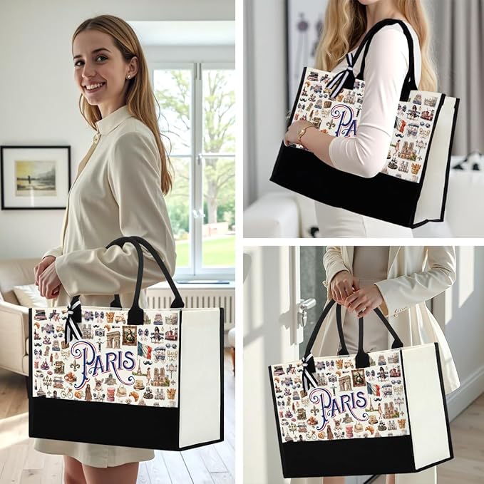 Seattle Italy Chicago New York Las Vegas Paris Gifts for Women Canvas Tote Bag Mother's Day Gifts for Women