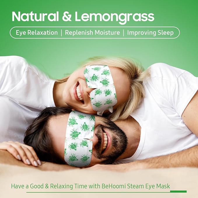 Steam Eye Mask, 10 Packs Heated Eye Mask, Self Heating Warm Compress for Eyes Sleep Mask, Soothing Moist Heat Eye Masks (Lemongrass)