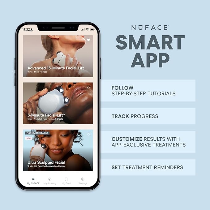 NuFACE MINI+ Microcurrent Facial Device Kit - Limited Edition FDA Cleared Face Massager Device + Microcurrent Gel Activator & Applicator Brush - Velvet Rose