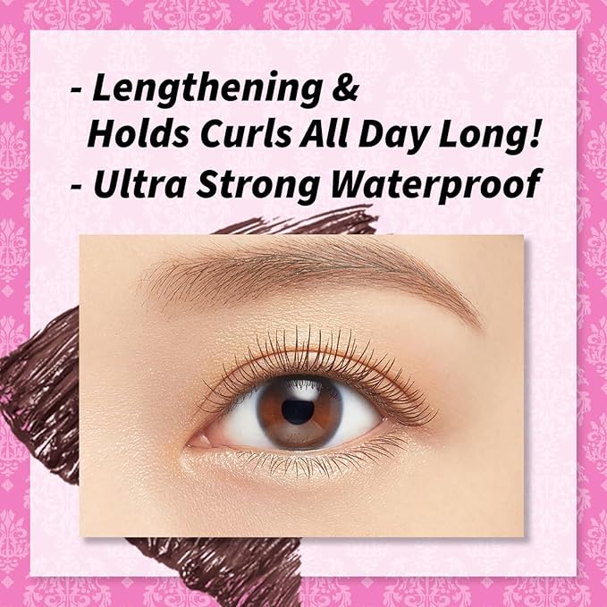 HEROINE MAKE by KISSME Brown Mascara Waterproof, Waterproof Mascara Volume and Length by Tubing Fiber for Long & Curl Eye Makeup for Women, Natural Lash Look for Sensitive Skin from Japan 2 EA