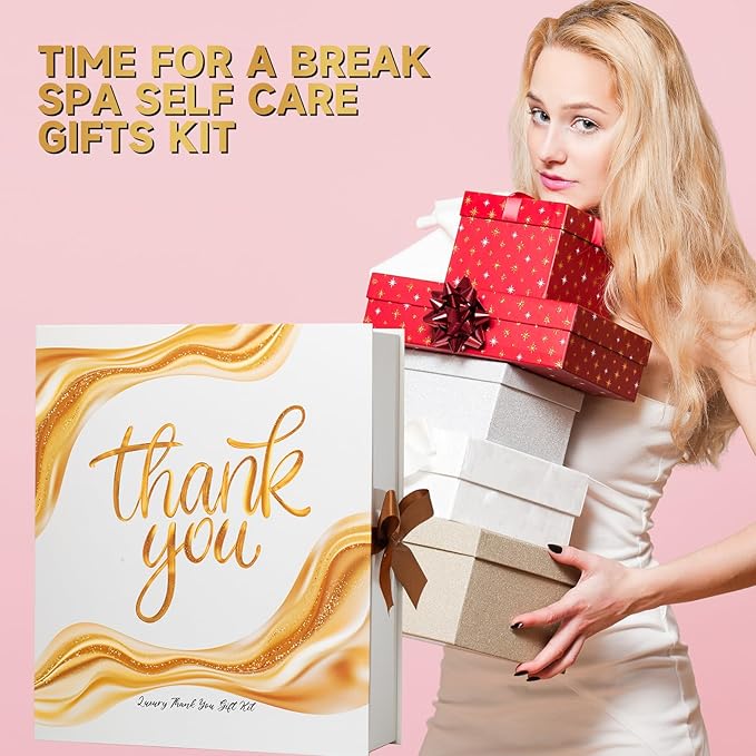 Thank You Gift Box for Women - Unique Spa Experience, Spa Gifts Bath and Body Gift Basket Mothers Day Gifts Unique Birthday Mother's Day Thank You Gift, Best Friend, Self Care Gift for Mom