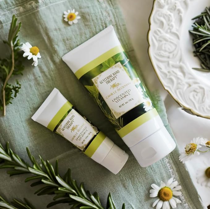 Camille Beckman Glycerine Hand Therapy Cream, Vitamin E Unscented, 1.35 Ounce