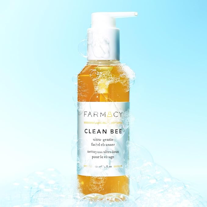 Farmacy Gentle Face Wash - Clean Bee Facial Cleanser for Sensitive Skin - Daily Face Cleanser Infused with Hyaluronic Acid, Honey + Antioxidants to Remove Excess Oils, Impurities + Makeup (150ml)