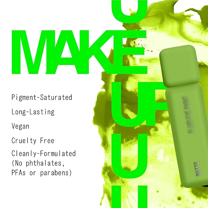 about-face Matte Fluid Eye Paint Vertigo Flowers – High-Pigment Liquid Eyeshadow, Long-Lasting, No-Budge Matte Finish, Vegan & Cruelty-Free (Bright Green)