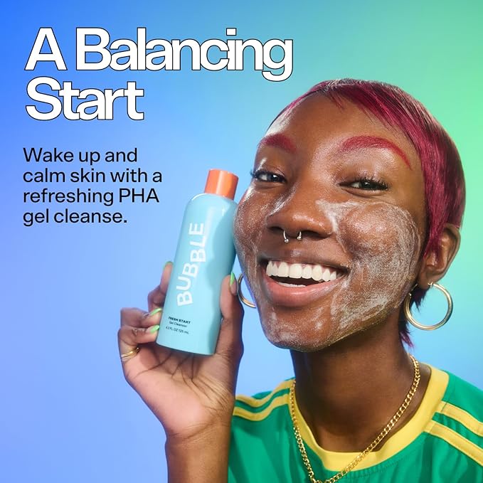 Bubble Skincare Slam Dunk Face Moisturizer for Dry Skin (50ml) + Fresh Start Exfoliating Gel Cleanser (125ml)
