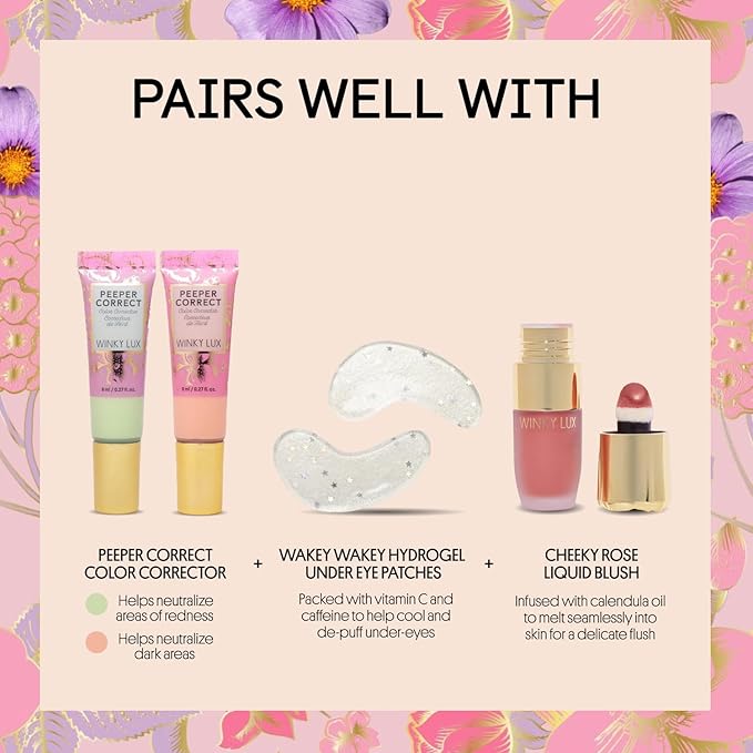 Winky Lux Peeper Perfect Under Eye Concealer, Makeup & Eye Brightener, Full Coverage Concealer for Dark Circles, Color Corrector & Eye Primer With Collagen, Hyaluronic Acid & Vitamin E (Golden Medium)