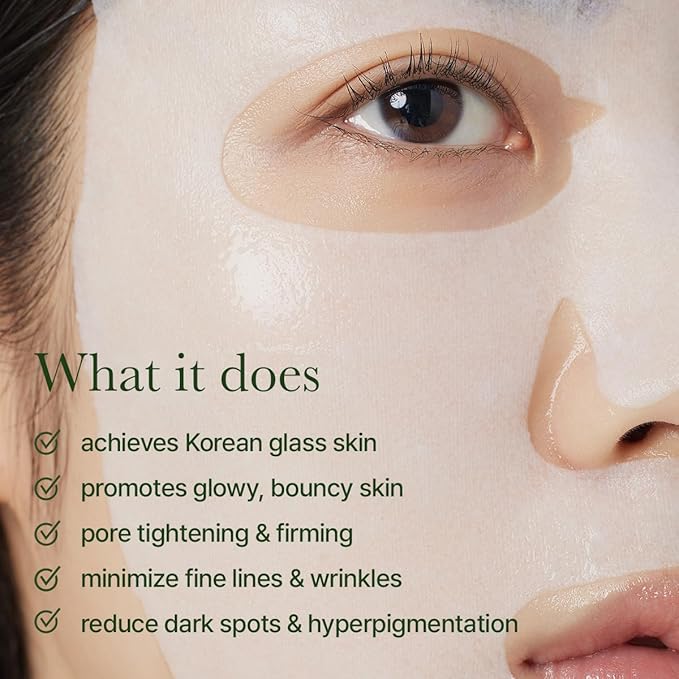 Arencia Hyssop Glow Sheet Mask, 5 Pack, Hydrating, Glowing, Boosting, Repairing for younger looking skin with Vitamin A,C,E