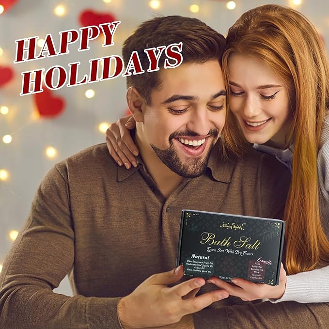 Epsom Bath Salts for Soaking Lavender, Eucalyptus & Rose Bath Salts for Women Relaxing,6pc Self Care Gift Set with Chamomile & Mint Spa Grade Muscle Relief,Natural Essential Oils,Sensitive Skin Safe