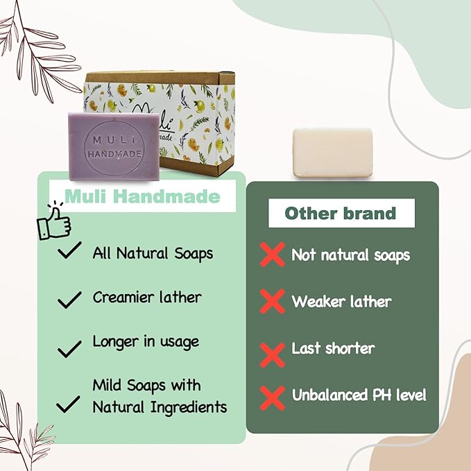 Natural Handemade Bar Soap for Men and Women with Essential oils, Scented Bar Soaps for Bath, Fragrance Regular Use Gift Set (Pack of 3) Lavender