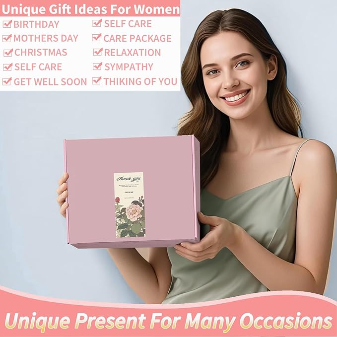 9PCS Birthday Gifts for Women Spa Care Package, Unique Self Care Get Well Soon Gifts Basket, Gift Set for Women After Surgery, Best Birthday Gift for Wife Grandma Friend Sister Her