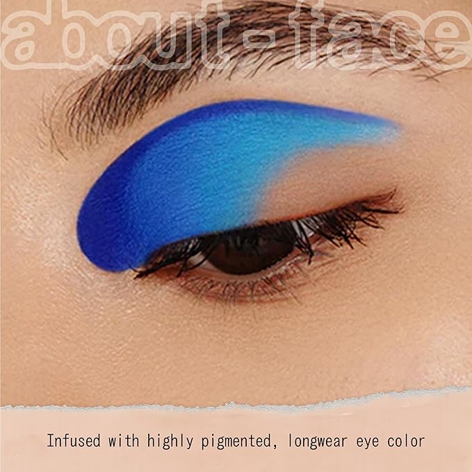 about-face Matte Fluid Eye Paint Sweet Disposition – High-Pigment Liquid Eyeshadow, Long-Lasting, No-Budge Matte Finish, Vegan & Cruelty-Free (Cornflower Blue)