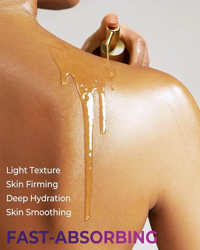 Body Firming Oil, 3.4 FL OZ Body Oil After Shower – With 790,000ppm Tightening Oil(Grape Seed Jojoba Sweet Almond) &10,000ppm Hyaluronic Acid – Fast-Absorbing For Hydrating Full Body, Lavender
