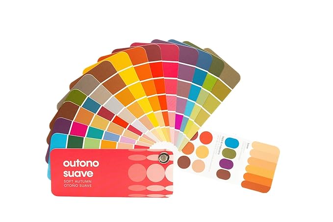 Multilingual Soft Autumn Palette Color Fan by Studio Immagine, Personalized Color Guide for Cost Saving, Smart Shopping, Outfit & Wardrobe Planning; Outono Suave/Otono Suave