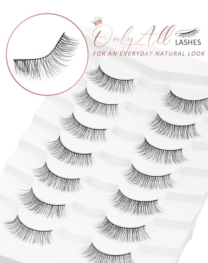 Onlyall Wispy Lashes Natural Flared False Eyelashes Fake Lashes DK45