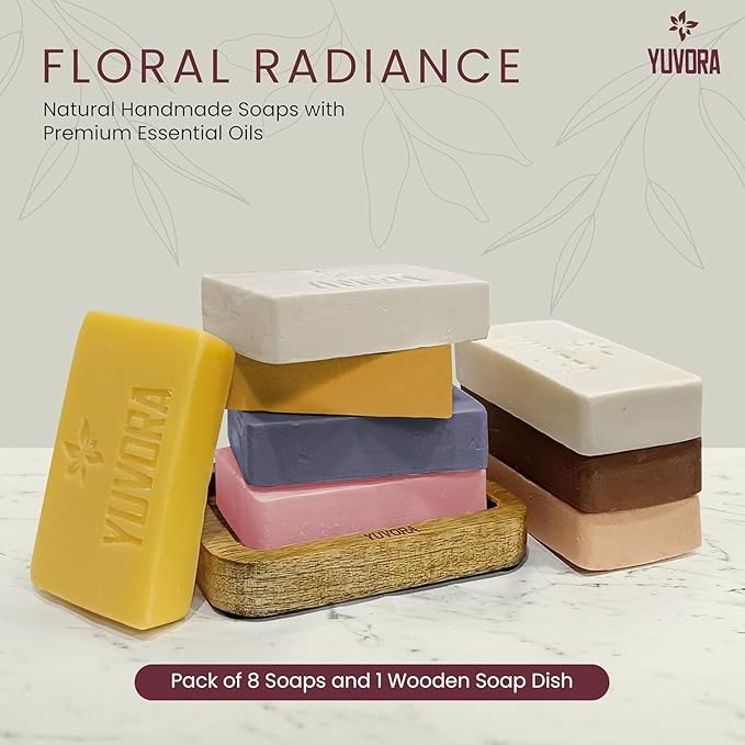 6 Pcs Women Natural Handmade Body Soaps 5 OZ Pack Floral Radiance Long lasting Fragrance Luxurious Scents with Natural Ingredients – Sulfate & Paraben Free, Vegan Soap