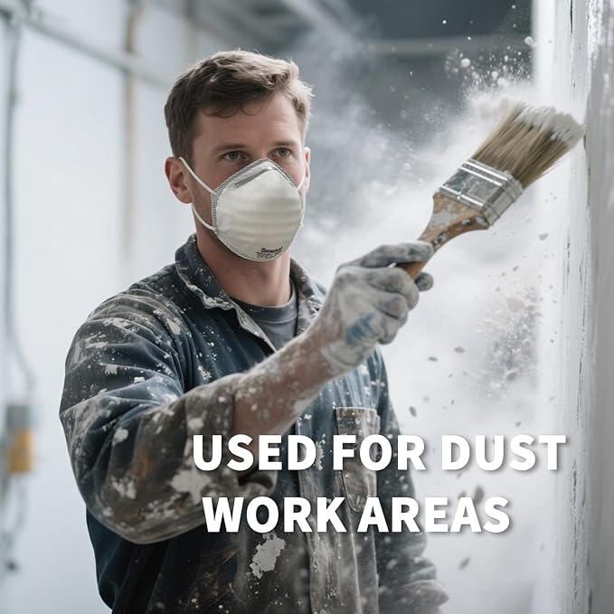 NIOSH Approved N99 Face Mask 10-Pack White N99 Respirator for Dust, Pollution & Allergies Breathable 3-Layer Filter Efficiency ≥99% Adjustable Ear Loops, Comfortable for Men Women