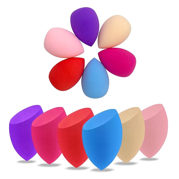Wiko 12 Pcs Makeup Sponge Set for Foundation Bulk Latex Free Reusable Beauty Sponge Blender Cosmetic Applicator For Powder Cream and Liquid Super Soft Concealer