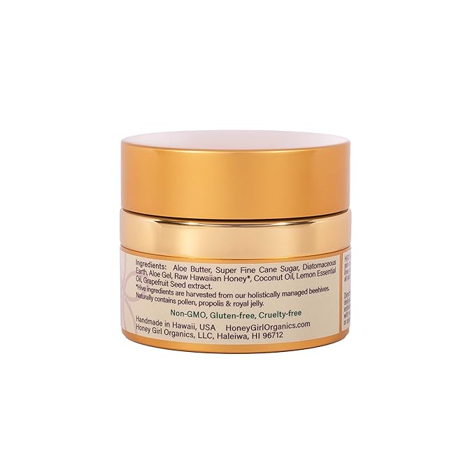 Honey Girl Organics Facial Scrub, Moisturizing & Exfoliating, Fights Acne, Fine Lines & Wrinkles, 100% Natural Honey & Sugar Face Scrub, Made in Hawaii (1.75oz)